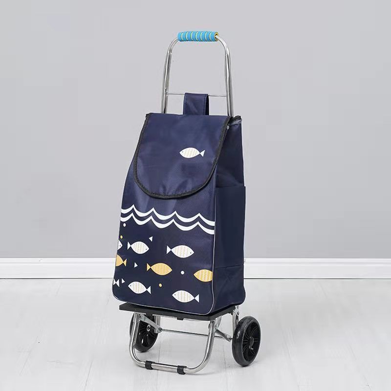 便携购物爬楼梯买菜车小拉车家用可折叠轻便手拉杆拖车老人手推车