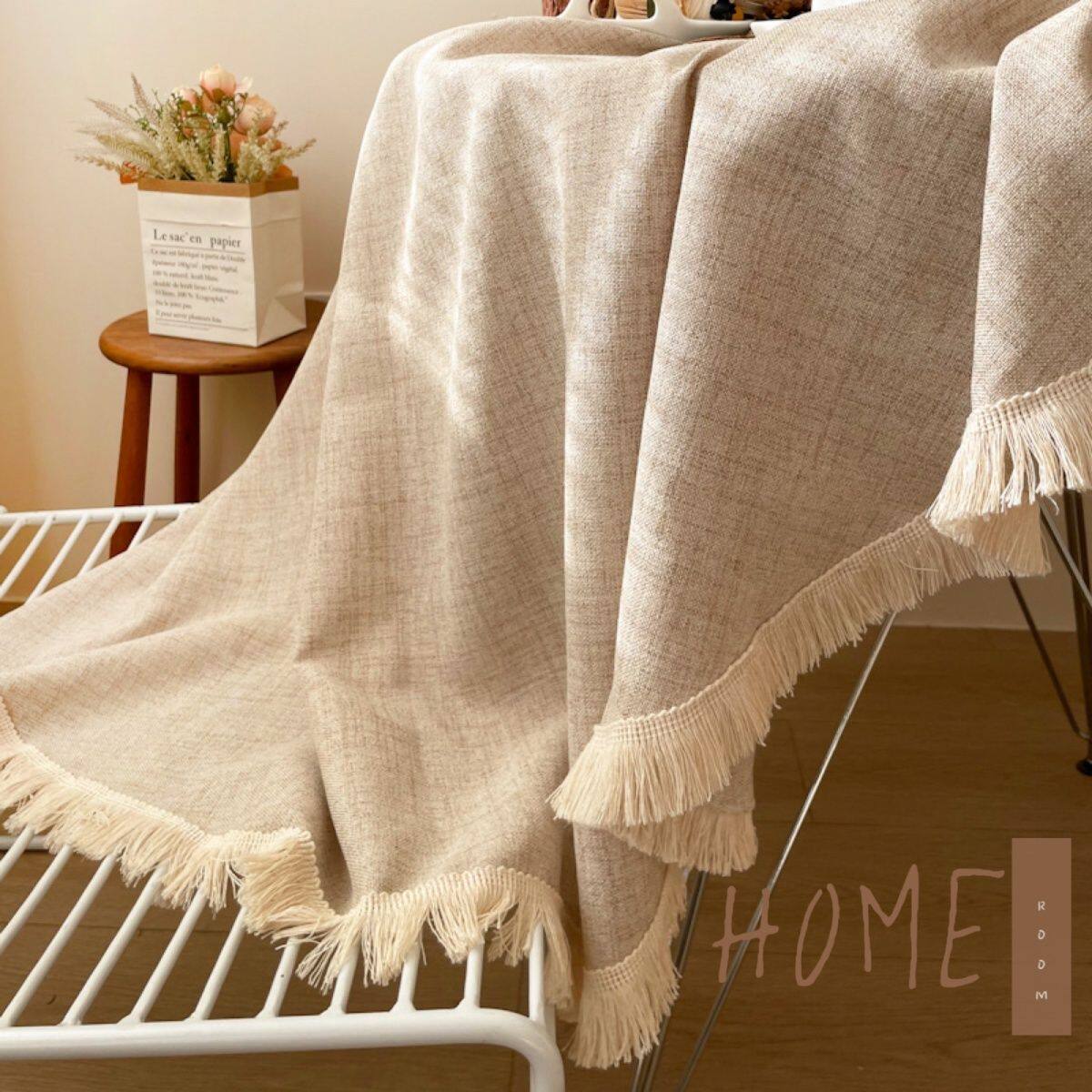 北欧ins风餐桌布现代简约客厅茶几柜桌垫美食拍照背景棉麻质感