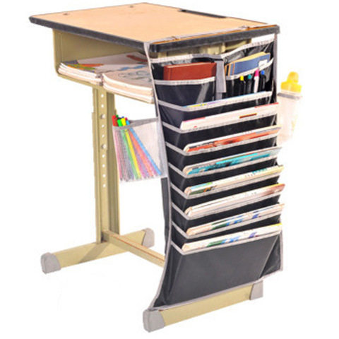 创意课桌神器挂书袋学生书挂袋收纳桌面高中专用书立挂架双水杯