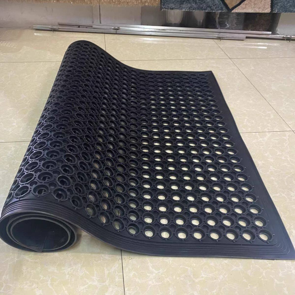 ぃ厨房地垫商用饭店后厨防滑垫隔水防油防水耐磨脚垫可拼接橡胶门