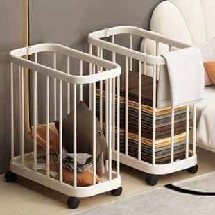 家用脏衣篮防水浴室瑜伽垫健身器材收纳筐大容量窄缝脏衣篓带轮子