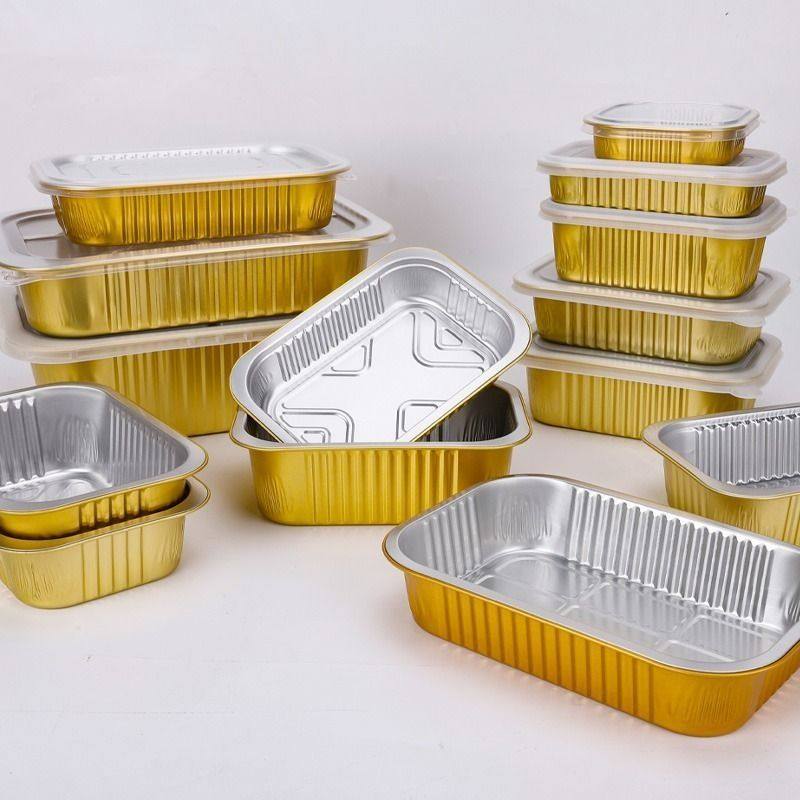 金色锡纸盒长方形铝箔餐盒烤鱼加厚食品级可加热外卖一次性打包z^,厨房/烹饪用具,锡纸/油纸,淘宝优惠券,粉丝福利购,淘宝优惠卷