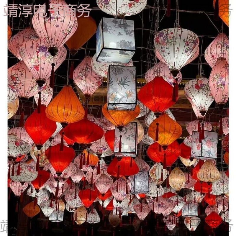 户外防水古风中式古镇仿古街道网红复古越南布置灯笼花灯装饰钻石