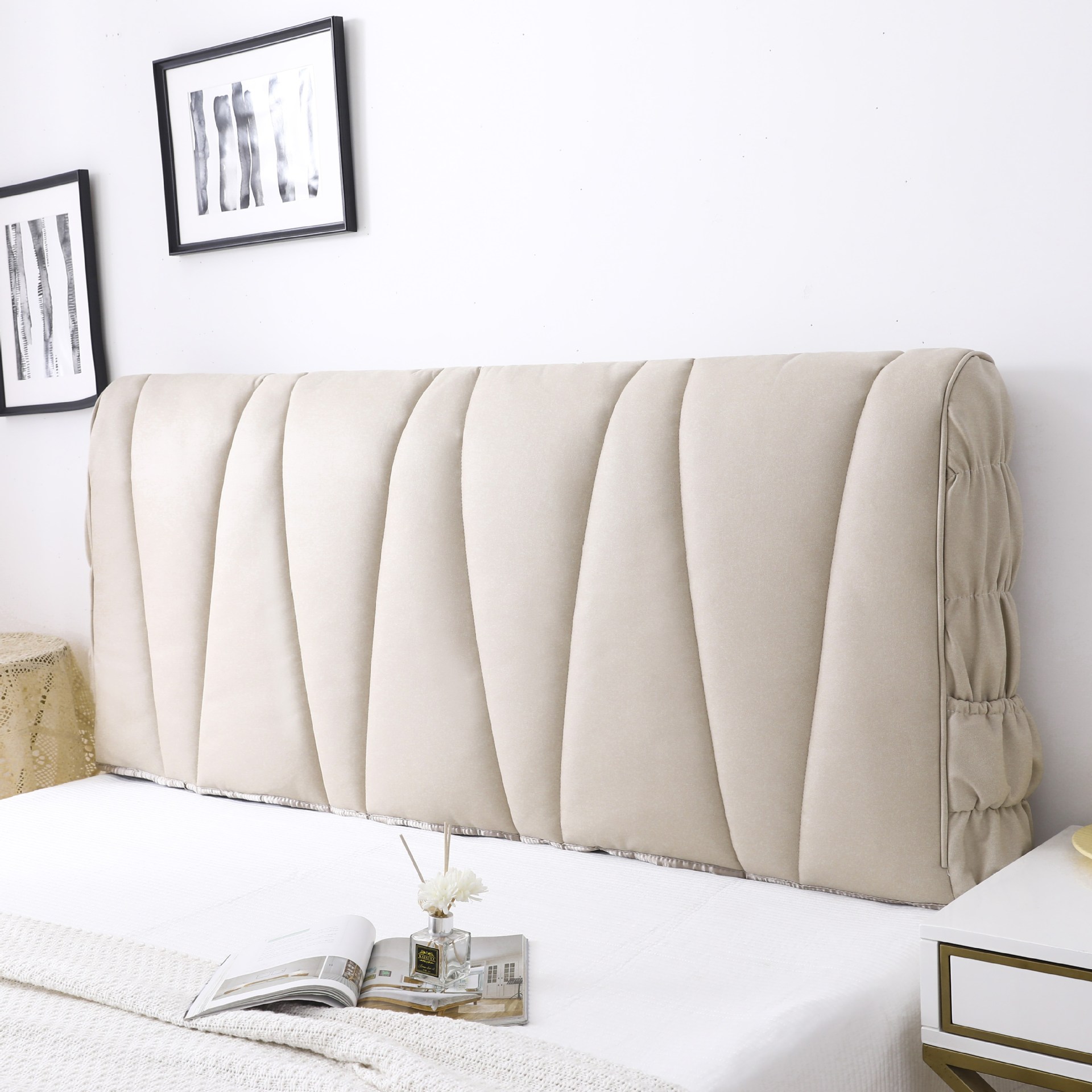 床头套罩2025新款科技布全包夹棉加厚高档皮木床靠背软包高端大气