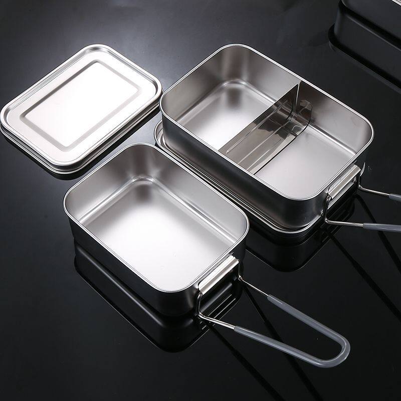 食品级316不锈钢饭盒长方形小学生专用上班族食堂打饭蒸饭便当盒