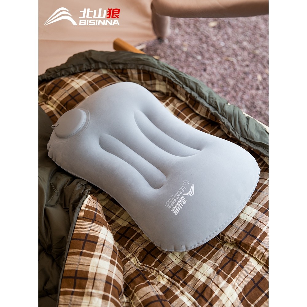 北山狼充气枕头户外露营旅行神器坐车便携折叠抱枕午睡腰枕靠垫