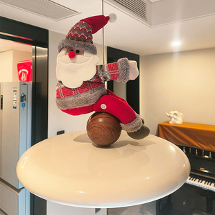 ?圣诞节装饰场景布置圣诞老人毛绒吊灯创意挂件公仔玩偶氛围感摆