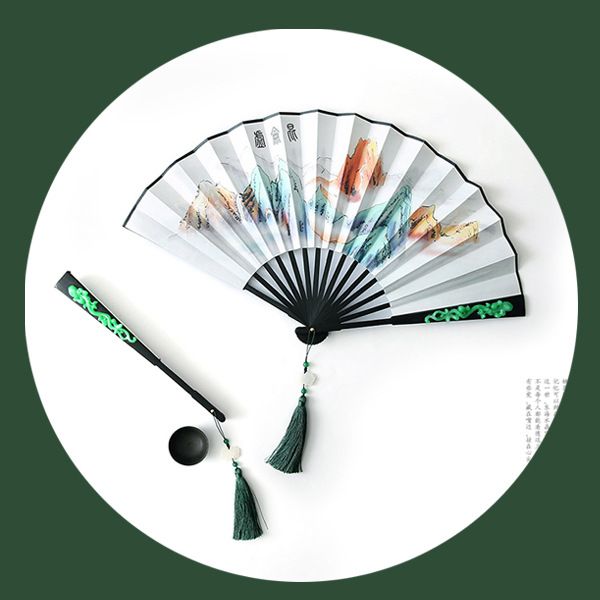 玉龙扇*电视道具*绢扇折扇*男士竹扇*工艺品扇子古装雅致竹制竹节