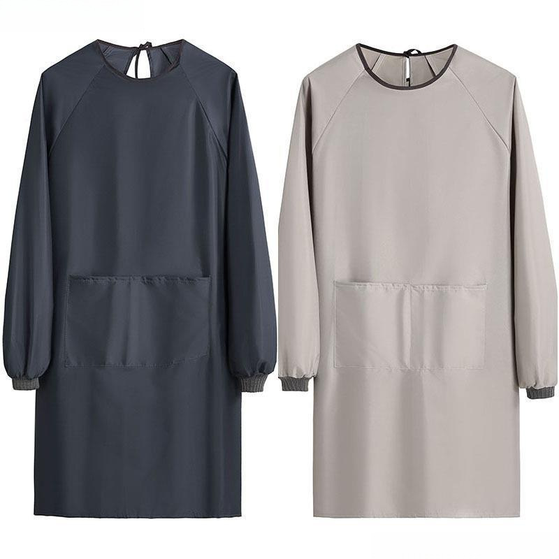 画画围裙女美术生油画裙带袖子防水防脏书法绘画长袖罩衣大人