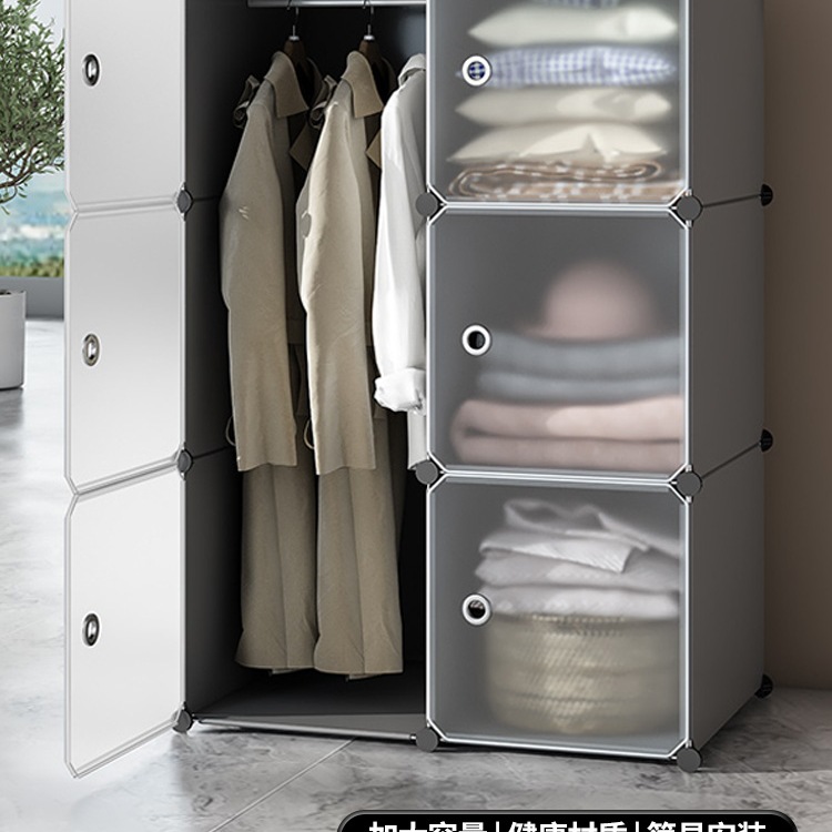 简易衣柜宿舍学生收纳柜子衣服储物柜出租房用组装家用卧室小衣橱