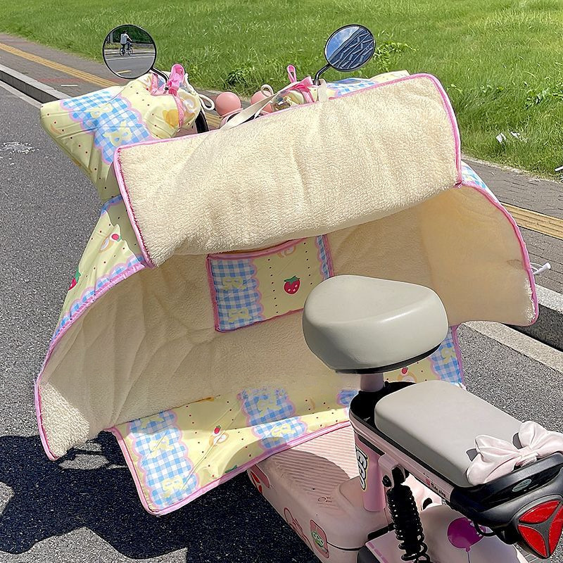 冬天新款防水自行车摩托车加厚保暖御寒通用防风加绒电动车挡风被