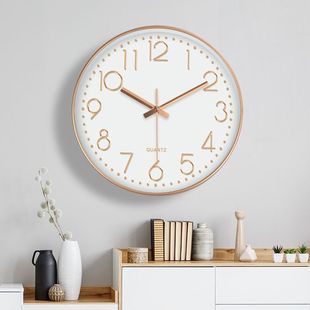 简约现代电波挂钟家用客厅卧室教室自动对时挂墙创意免打孔时钟表