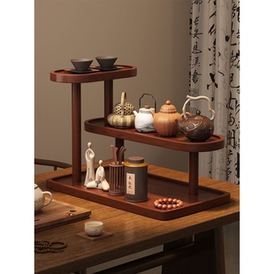 桌面小型实木博古架茶桌置物架茶叶茶杯茶具紫砂壶文玩摆放展示架