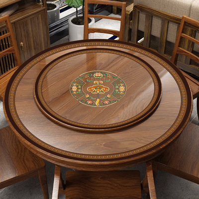 中式软玻璃圆桌桌布防水防油免洗圆形餐桌垫茶几布垫透明PVC新品