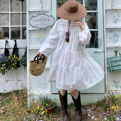 sewingdiary原创手工缝纫 Flat white馥芮白连衣裙