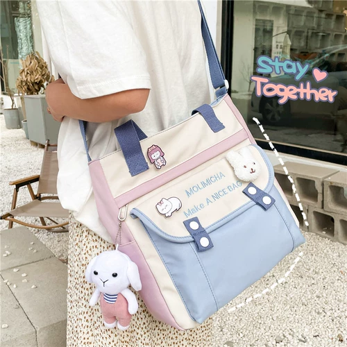 Свежая универсальная милая сумка на одно плечо, вместительная и большая сумка для учебы, сумка через плечо