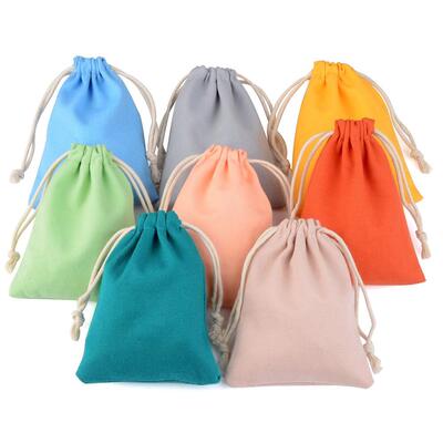 10pcs/lot Natural Cotton Bags 8 Colors For Selection Fit For