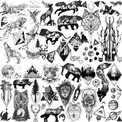 Realistic Fake Black Animal Temporary Tattoos Sticker For Me