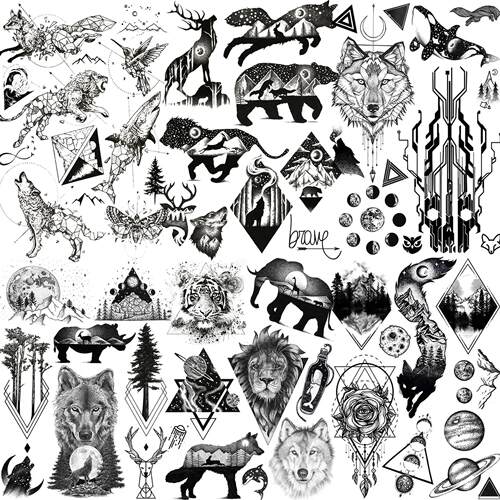 Realistic Fake Black Animal Temporary Tattoos Sticker For Me
