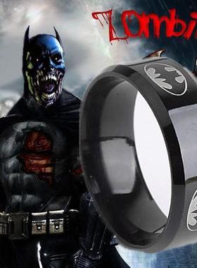 8mm超人蝙蝠侠钛钢戒指指环男女情侣 欧美不锈钢钛钢饰品礼品