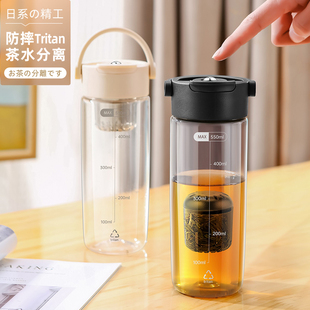 JRINKTEEA品牌户外磁吸泡茶杯tritan茶水分离男女士车载水杯防摔