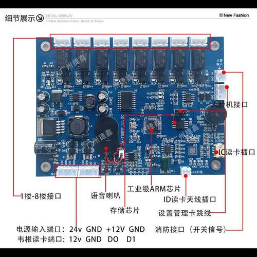 电梯分层IC刷卡控制内呼刷卡系统 捷鑫梯控门禁机控制器