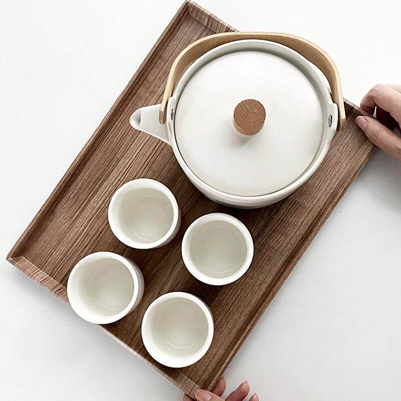 唯物生活 仿木纹托盘长方形酒店精致日式茶盘塑料托盘餐盘商用