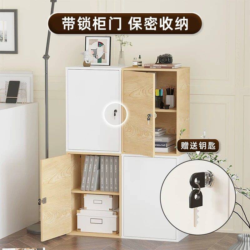 飘窗柜自由组合靠墙储物柜收纳书架带门带锁书桌书柜一体写字书桌
