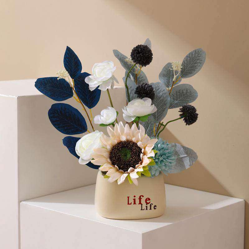 向日葵假花仿真花摆设客厅绿植盆栽干花束餐桌家居装饰品花艺摆件,家居饰品,仿真花/假花,淘宝优惠券,粉丝福利购,淘宝优惠卷