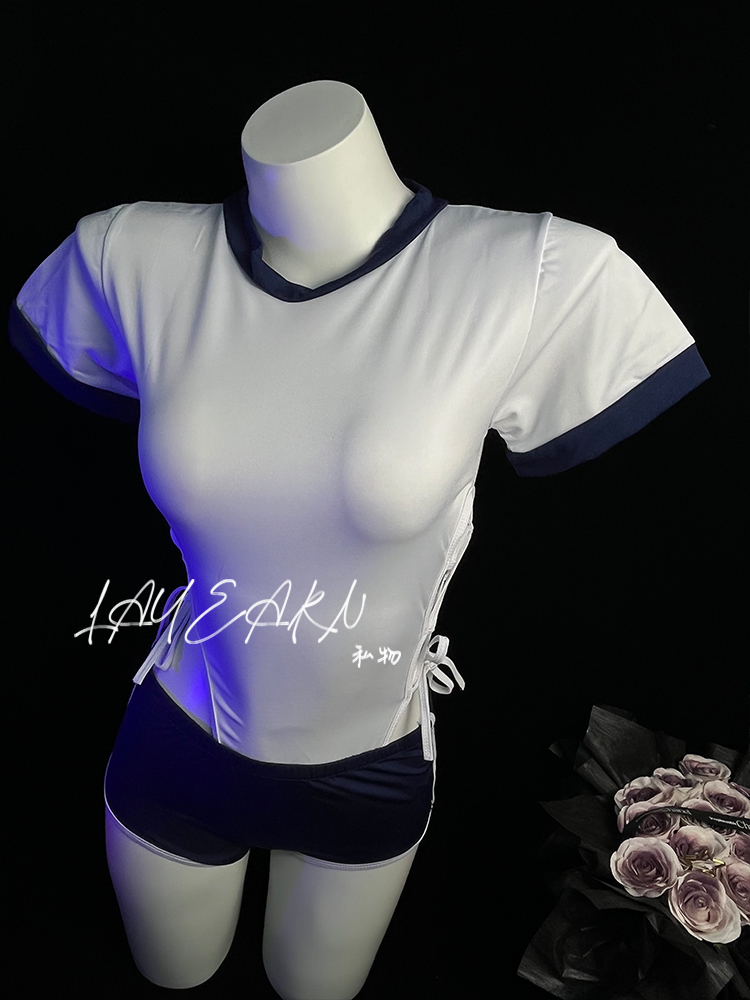 LAYEARN【上操】性感学院风体操服学生制服COS诱惑内衣镂空免脱女
