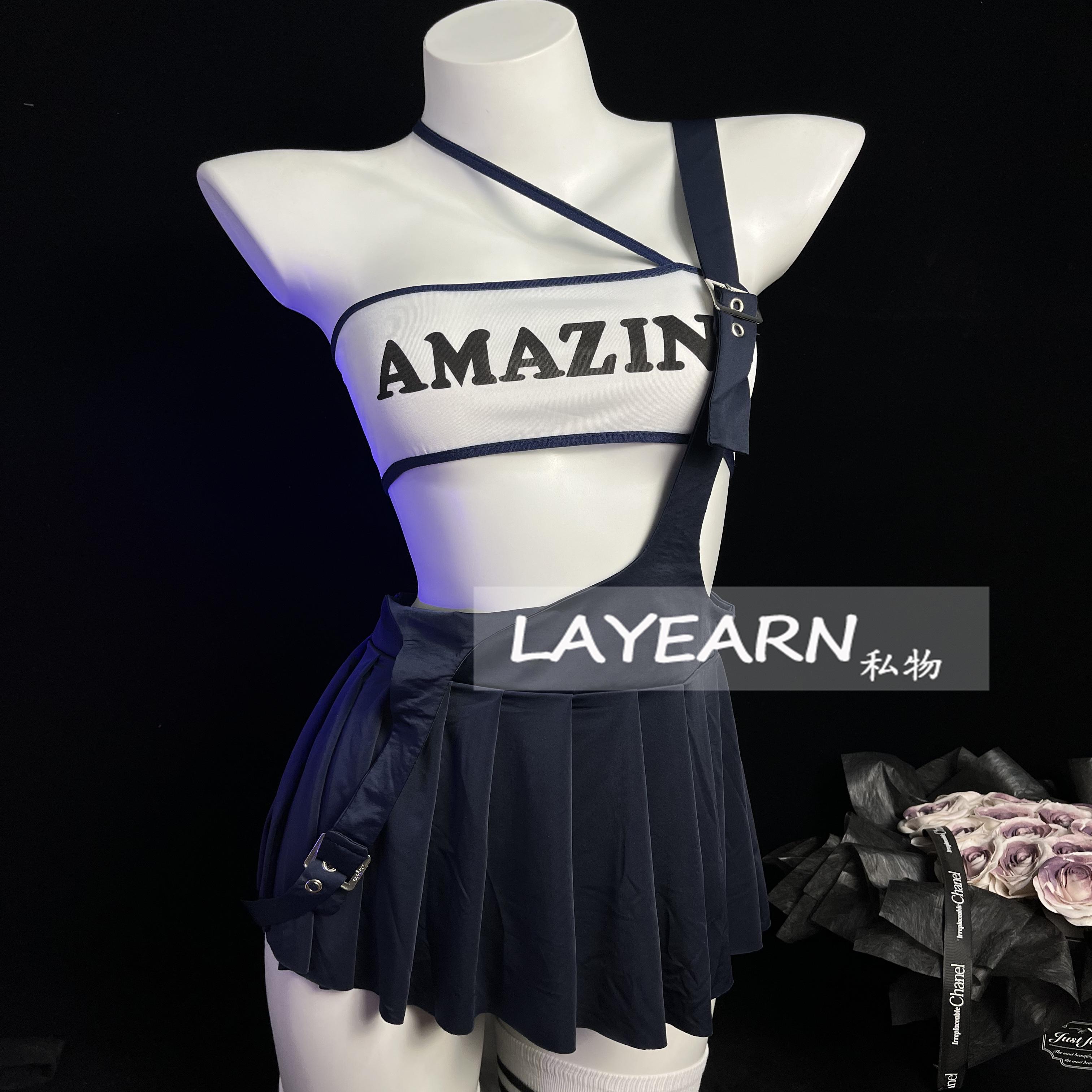LAYEARN【粥粥学姐】学院风性感内衣学妹jk超短裙纯欲水手服睡衣