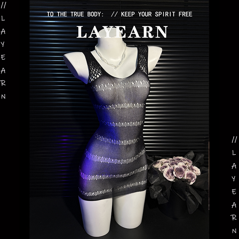 LAYEARN【心跳】网衣女黑丝诱惑女仆失控男友纯欲睡衣sp可撕内衣