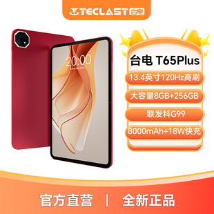 台电T65Plus平板电脑2025新款 256GB大内存4G全网通插卡追剧游戏平板 13.4英寸大屏平板G99八核处理器8GB