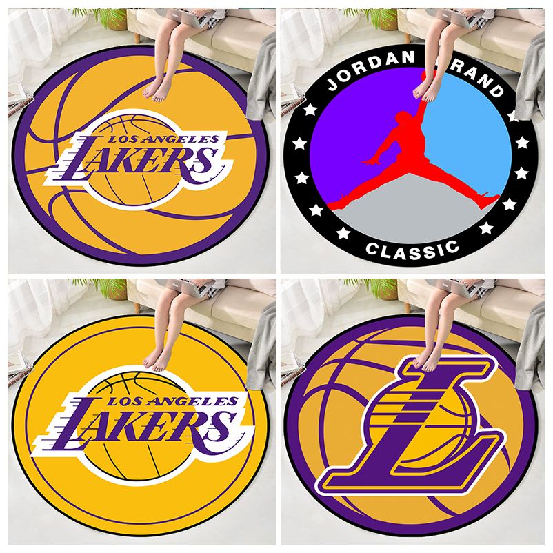2024NBA篮球队客厅圆形地毯儿童房卧室床边毯电脑椅地垫湖人勇士