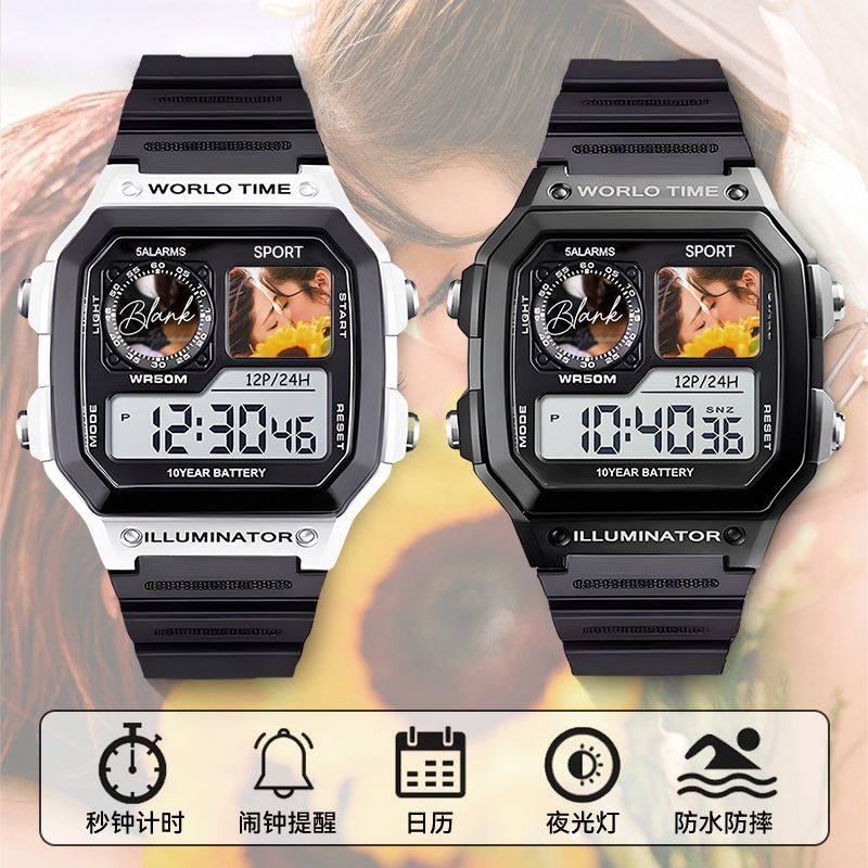 泰百爱填满空白fayeyoko周边电子表礼物可定制有闹钟夜光计时礼物