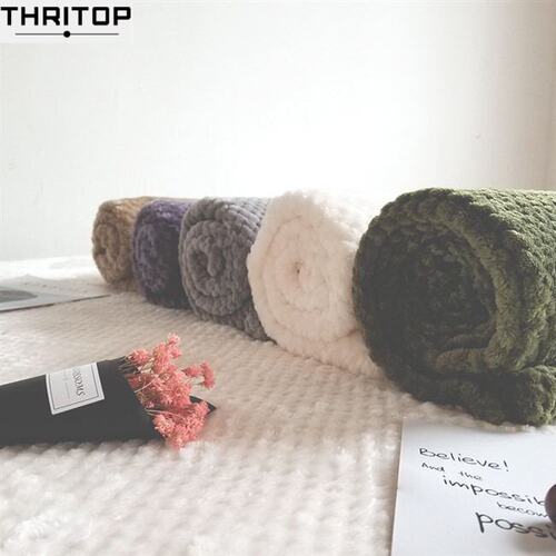 新品solid color mesh blanket coral fleece Mblanket knee blan