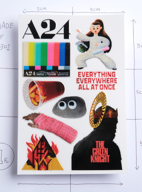 b5301电影主题A24手机头盔笔记本保温水杯旅行箱防水转印贴纸