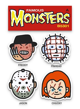 B5301恐怖片怪物头盔装饰防水电动车电脑纸旅行箱转印贴