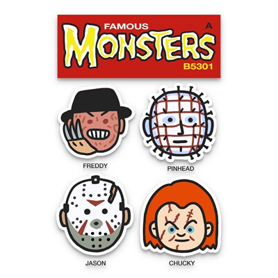 B5301恐怖片怪物头盔装饰防水电动车电脑纸旅行箱转印贴