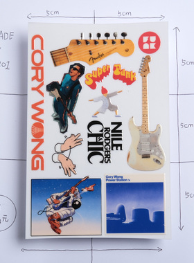 b5301funk吉他效果器笔记本pad防水保温杯旅行李车箱头盔转印贴纸