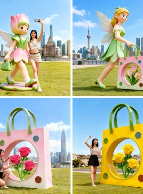 玻璃钢美陈雕塑户外景观美陈装置