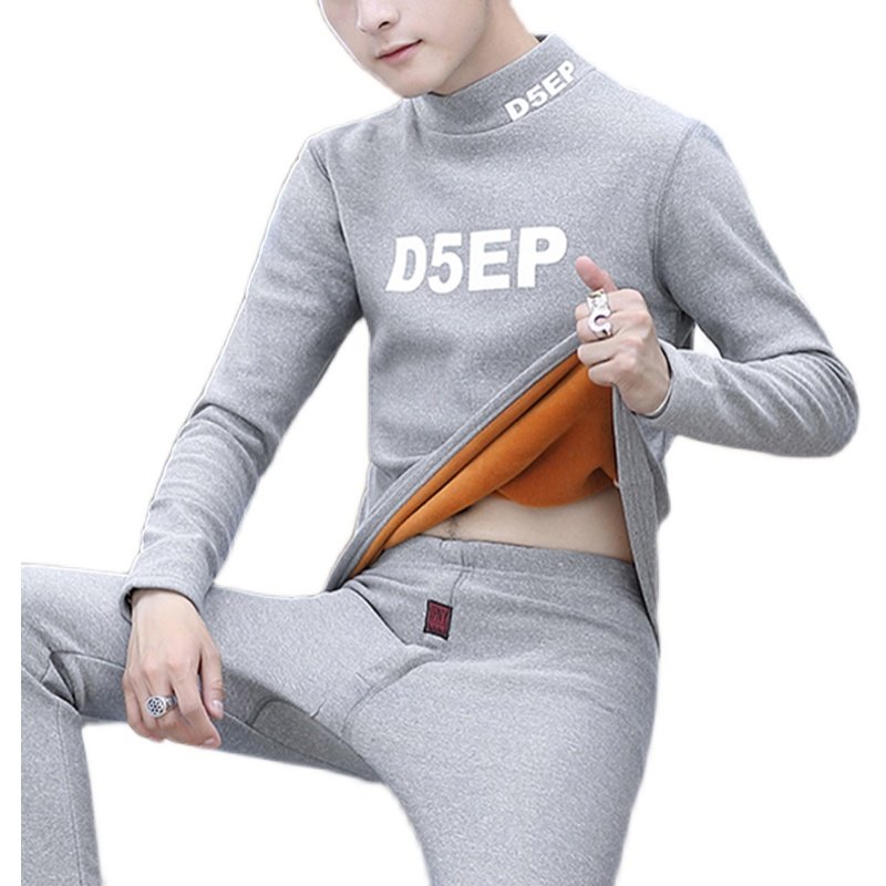 冬季男士保暖衣套装男加绒加厚秋衣卫生裤套装男睡衣男冬季加绒加