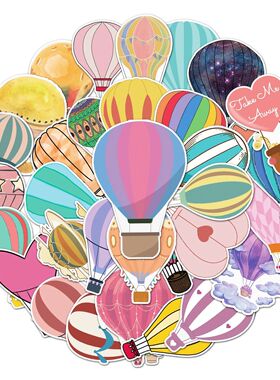 50pc Hot air balloon series Cartoon Cute Graffiti Stickers