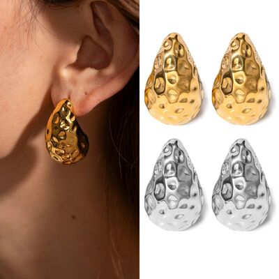 2024d Stainless Steel Chunky Hoops Teardrop Earrings Party