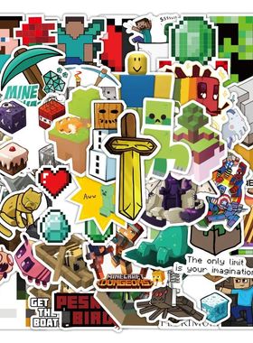 50pcs Minecraft Game Cartoon Stickers Mobile Phone Case