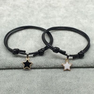 2 PCS New Fashion Couple Bracelets Set White Rope Stars