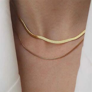 Color Blade Chain 2024n Necklace Gold Charm Jewelry Simple