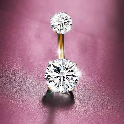 1PC 316L Surgical Steel Belly Button Rings Crystal Piercing