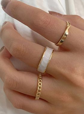 Fashion Simple Hiphop Trendy White Green Adjustable Open