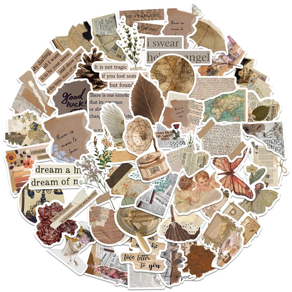 52PCS Retro Art Vsco Graffiti Stickers Aesthetic Cartoon